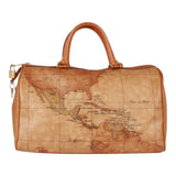 Authentic Alviero Martini Classe world map brown Boston bag