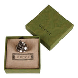 Authentic Gucci Lion Head Motif Ring In Silver