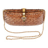 Authentic Lancel wicker rattan clutch with gold chain