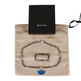 Adidas x Gucci gourmette necklace with Trefoil pendant in palladium tone metal