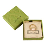 Authentic Gucci interlocking g logo crystal-embellished ring