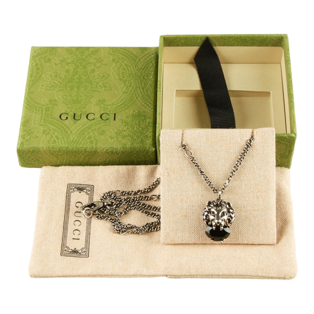 Authentic Gucci Lion head necklace with crystal