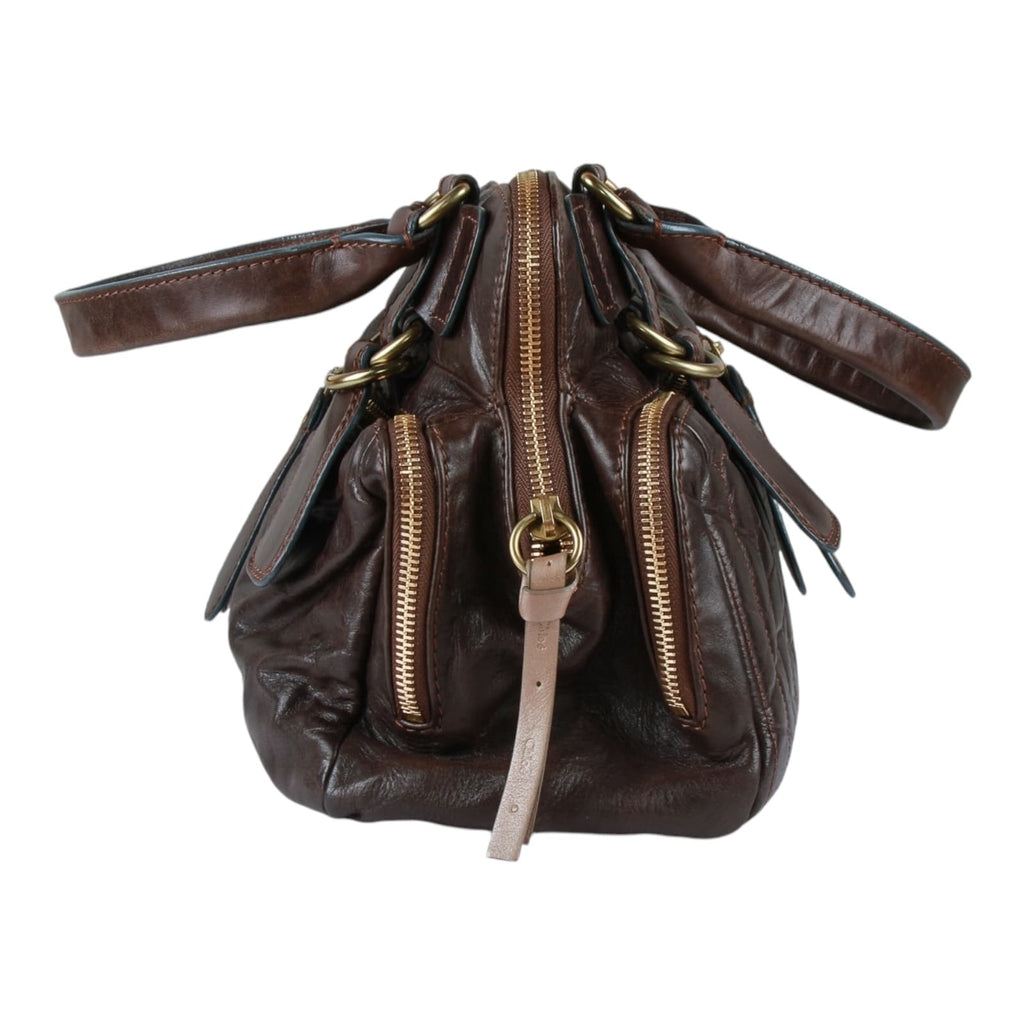 Authentic Chloe Classic Bay Bag Brown Leather