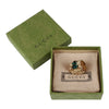 Authentic Gucci Lion Head Motif Crystal Ring In Gold Green