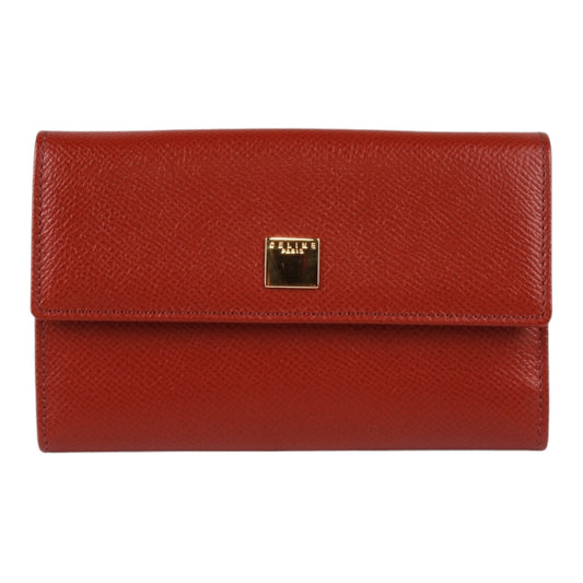 Authentic Celine Paris Red Leather Wallet