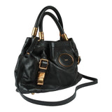 Authentic Chloe black leather two way bag purse