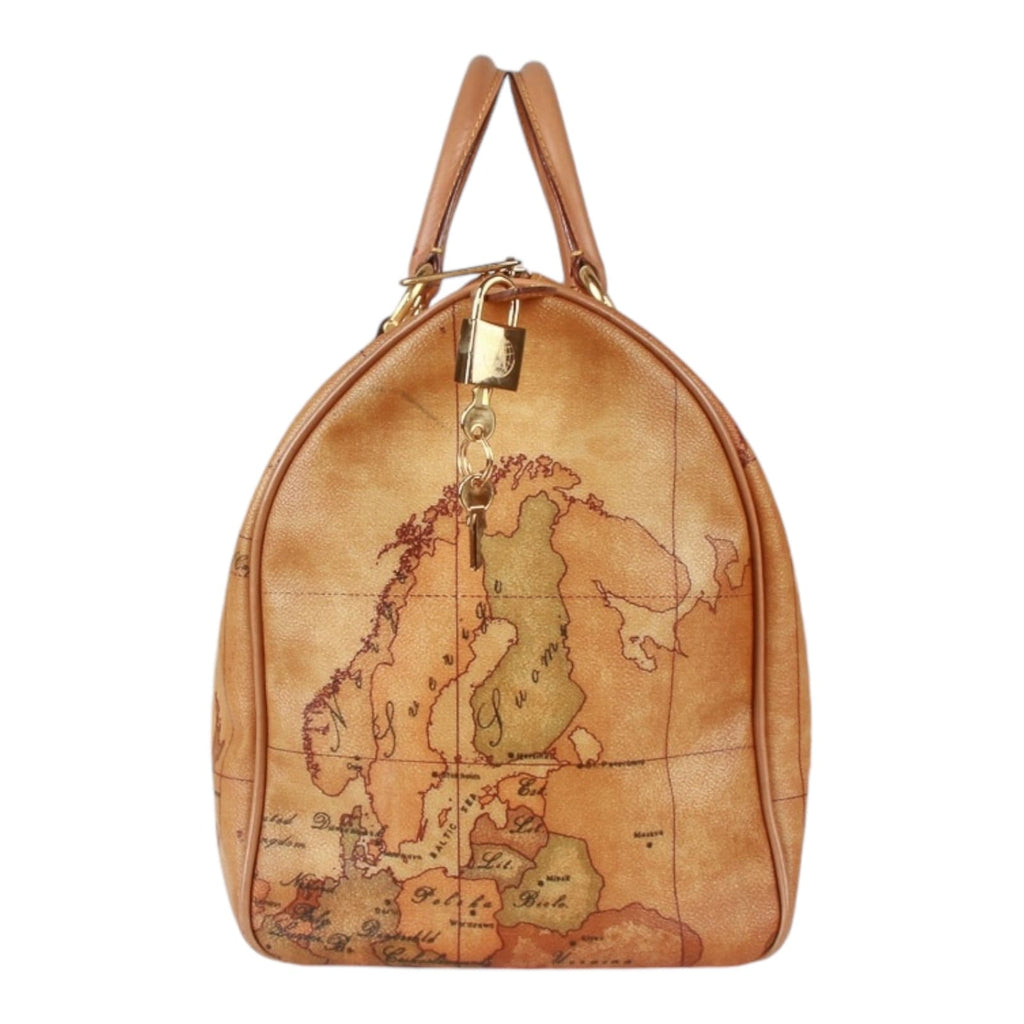 Authentic Alviero Martini Classe world map brown Boston bag