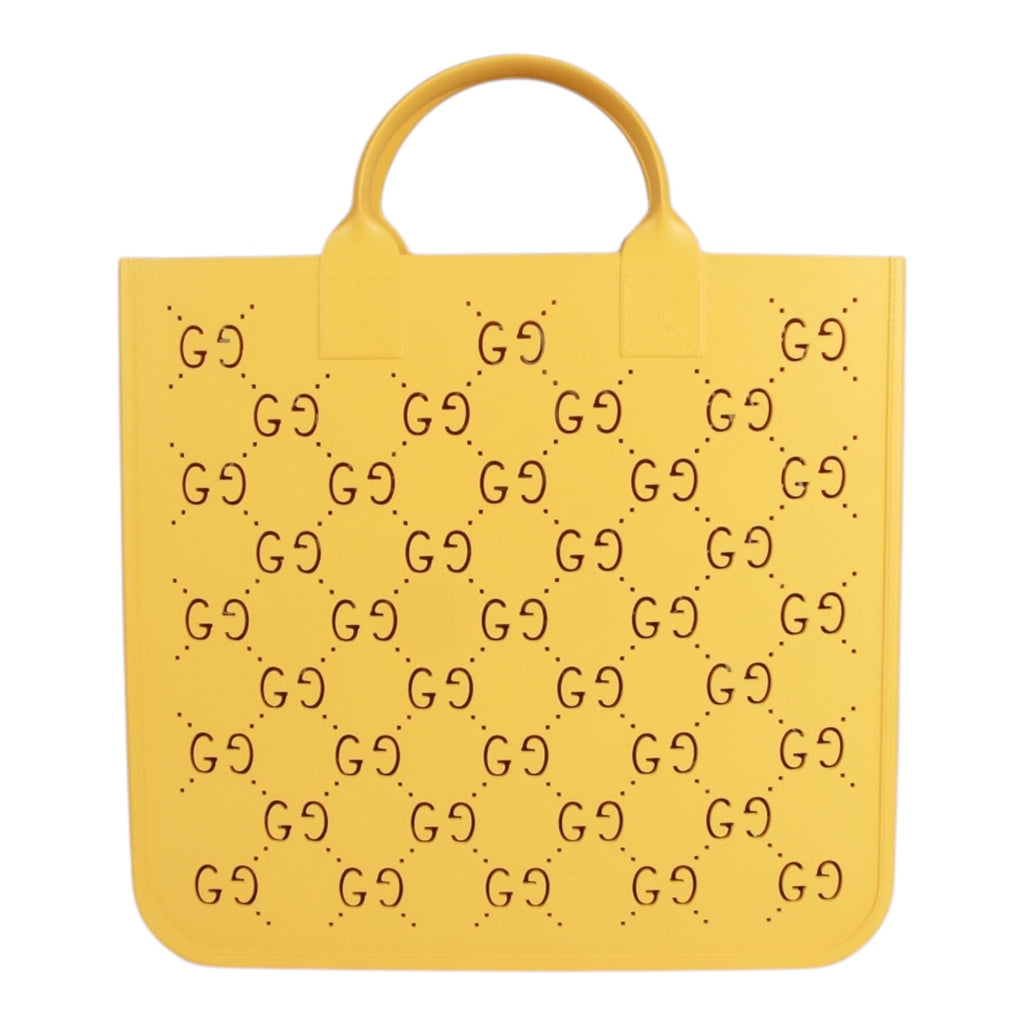 Authentic GUCCI Kids' Perforated Rubber Tote Bag In Yellow