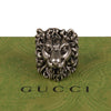 Authentic Gucci Lion Head Motif Ring In Silver