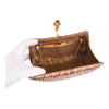 Authentic Lancel wicker rattan clutch with gold chain