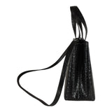 Authentic Salvatore Ferragamo black croc embossed two way bag