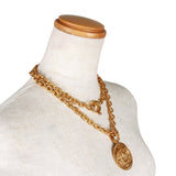 Authentic Chanel chain CC pendant Gold tone necklace