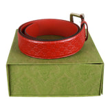 Authentic Gucci Micro Guccissima Belt red leather