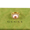 Authentic Gucci interlocking g logo crystal-embellished ring