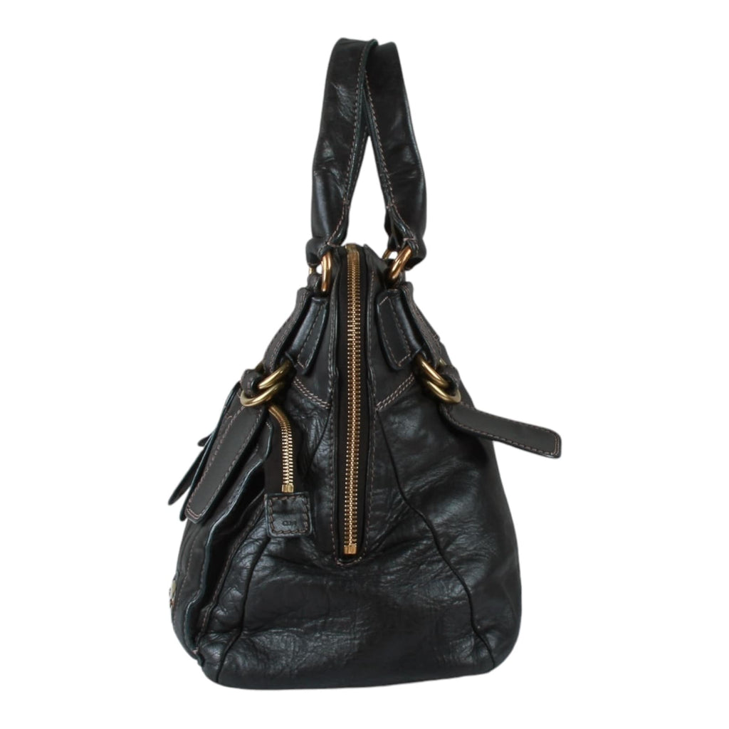 Authentic Chloe Classic Bay Bag Black Leather