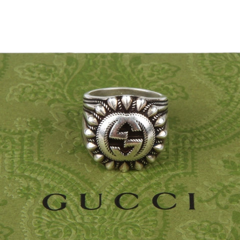 Authentic Gucci Lion Head Motif Crystal Ring In Gold