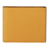 Authentic GUCCI Logo 658681 Yellow Leather Bifold Wallet NEW