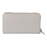 Authentic Prada Saffiano cream leather zip around wallet 1M0506