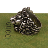 Authentic Gucci Lion Head Motif Ring In Silver