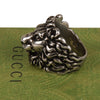 Authentic Gucci Lion Head Motif Ring In Silver