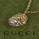 Authentic Gucci Lion Head Motif Gemstone necklace