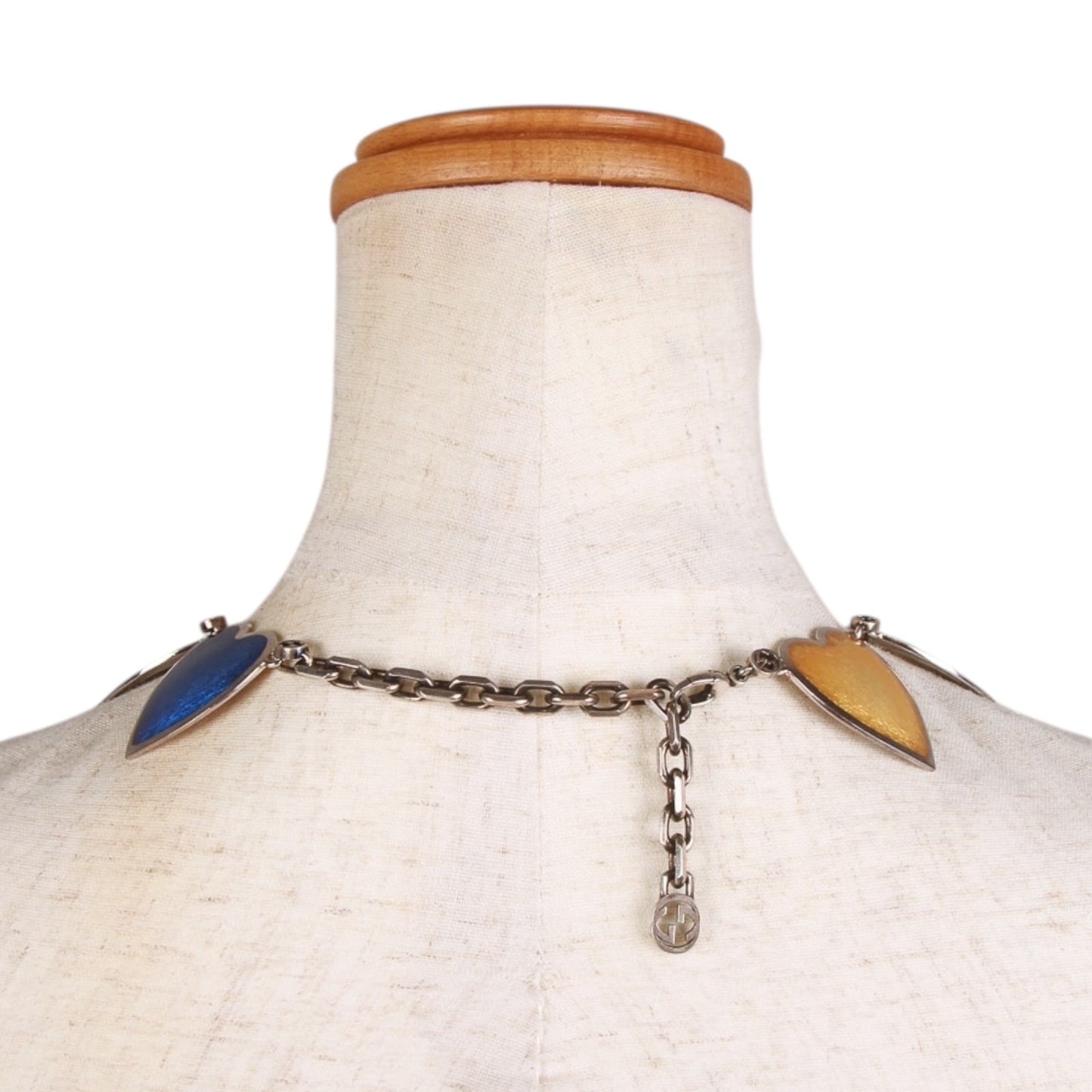 Gucci Multicolored Enamel Heart Pendant Necklace