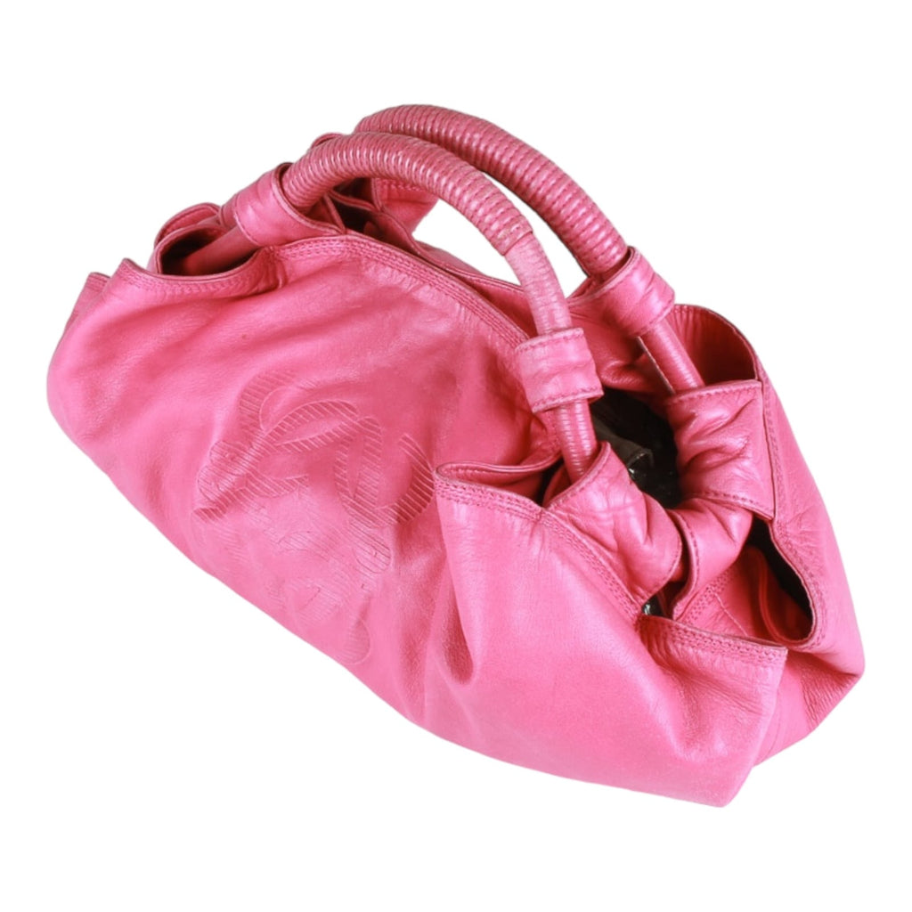 Authentic LOEWE Leather Nappa Aire Hand Bag Tote Bag Magenta Pink