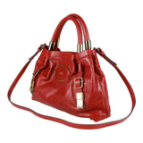 Authentic Chloe Red leather two way bag purse