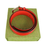 Authentic Gucci Micro Guccissima Belt red leather