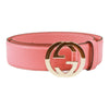 Authentic Gucci Pink Leather belt with interlocking GG buckle