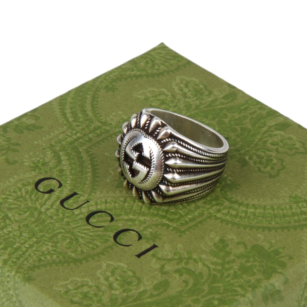 Authentic Gucci Silver 925 Interlocking G Ring