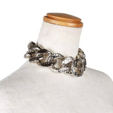 Authentic GUCCI Interlocking G Choker In Silver-toned Metal