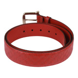 Authentic Gucci Micro Guccissima Belt red leather