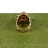 Authentic Gucci Lion Head Motif Crystal Ring In Gold & Green