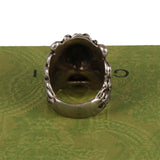 Authentic Gucci Lion Head Motif Ring In Silver