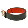 Authentic Gucci Black/Red Leather belt with interlocking GG buckle