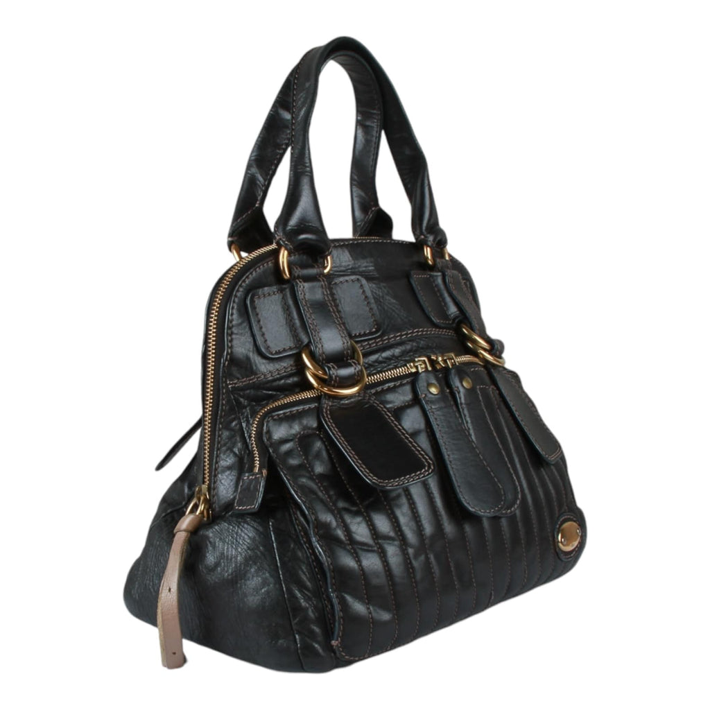 Authentic Chloe Classic Bay Bag Black Leather