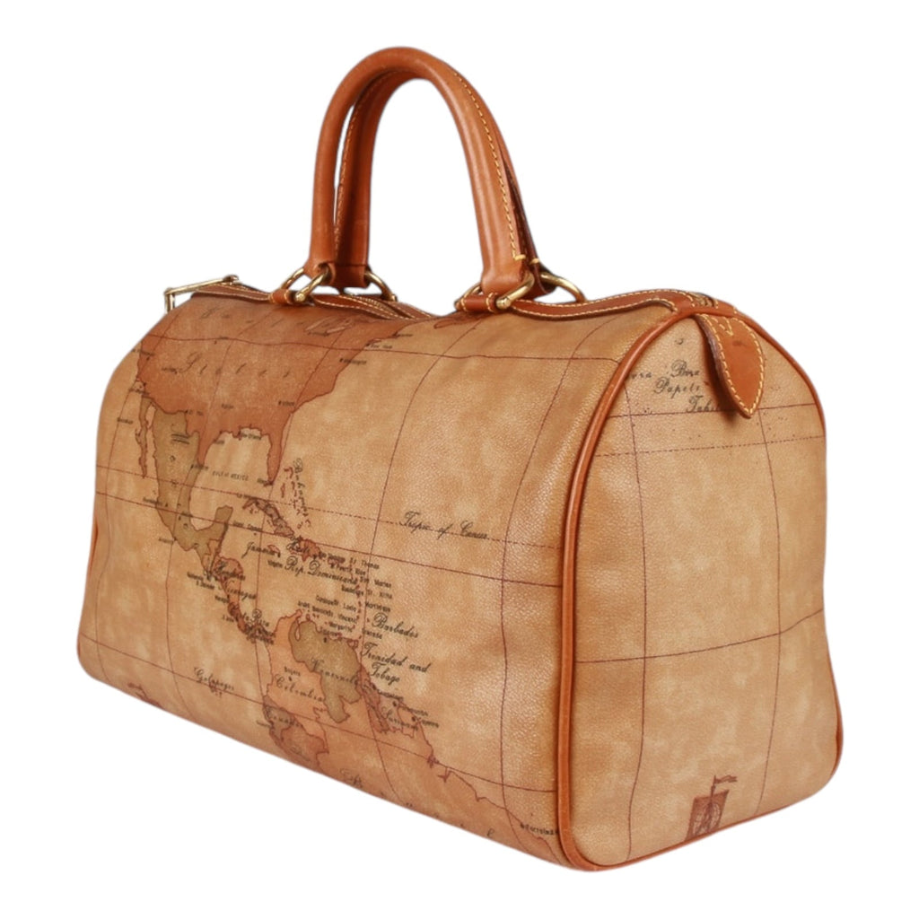 Authentic Alviero Martini Classe world map brown Boston bag