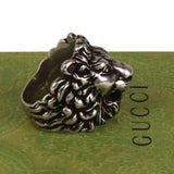 Authentic Gucci Lion Head Motif Ring In Silver