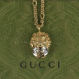 Authentic Gucci Lion Head Motif Gemstone necklace