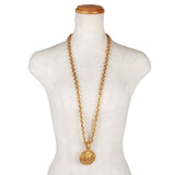 Authentic Chanel chain CC pendant Gold tone necklace