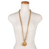 Authentic Chanel chain CC pendant Gold tone necklace