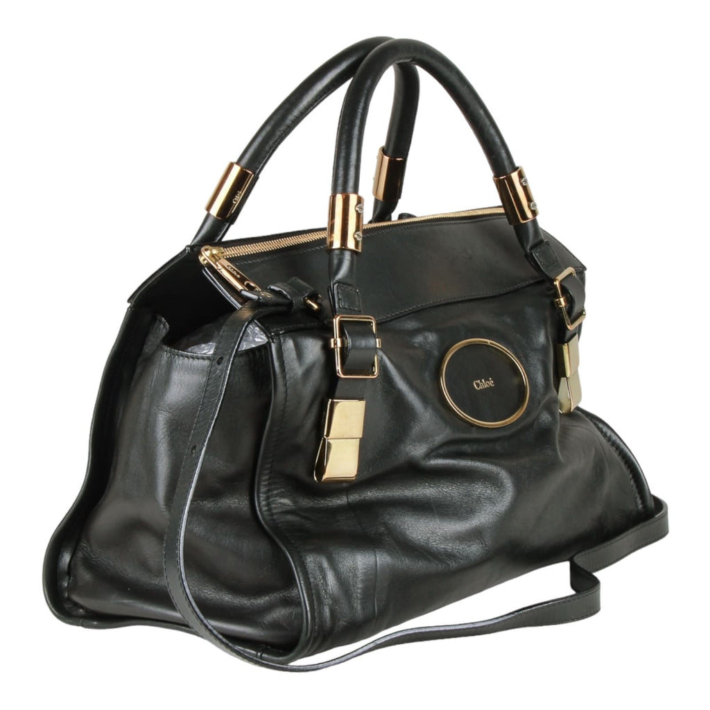 Authentic Chloe black leather 2 way shoulder bag