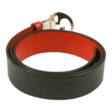 Authentic Gucci Black/Red Leather belt with interlocking GG buckle