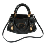 Authentic Chloe black leather two way bag purse