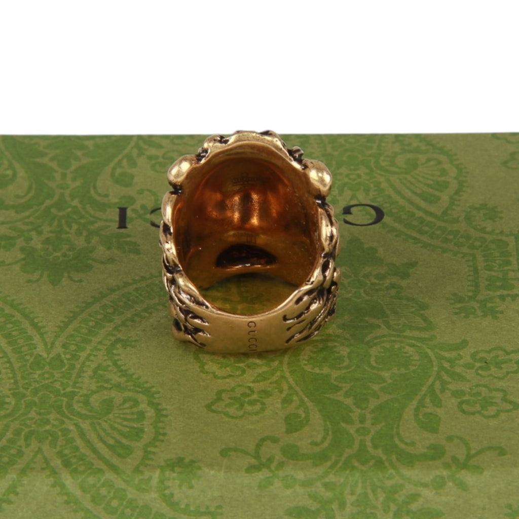 Authentic Gucci Lion Head Motif in Gold tone