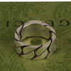 Authentic Gucci Sterling Silver Interlocking Curb Chain Ring