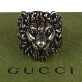 Authentic Gucci Lion Head Motif Ring In Silver