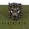 Authentic Gucci Lion Head Motif Ring In Silver