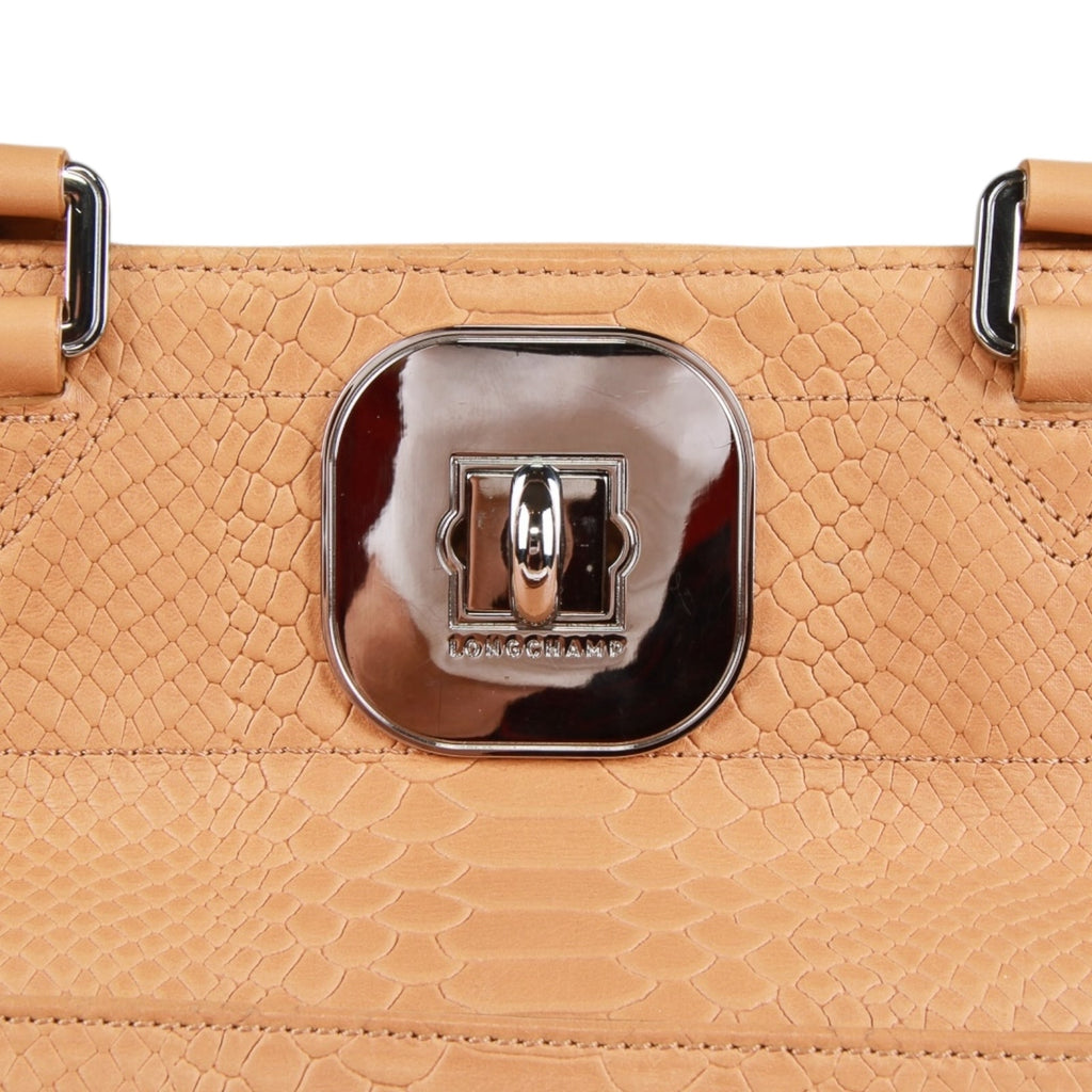 Authentic Longchamp Paris handbag tan leather